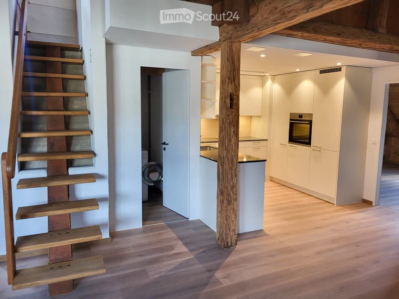 sehr ruhige, sanierte 4-Zi-Altstadt-Dachwohnung mit Balkon (1)