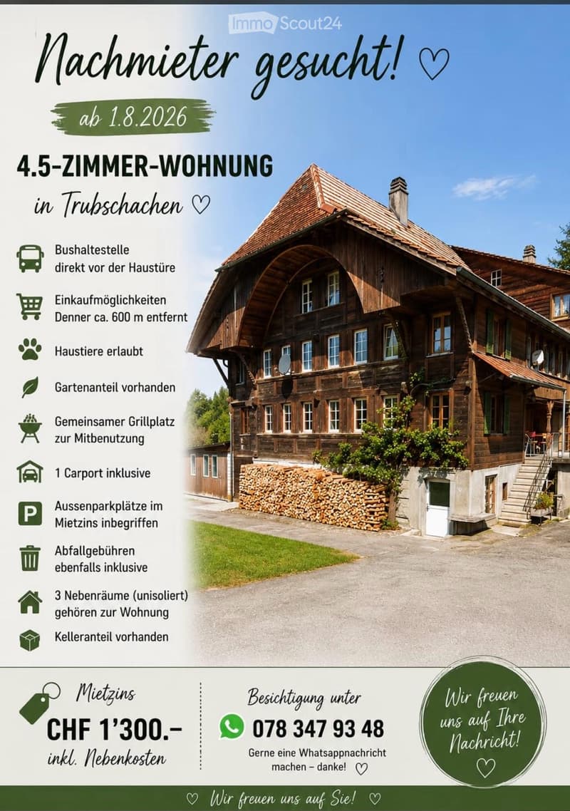 Recherche locataire pour appartement 4.5 pièces à Trubschachen (3)