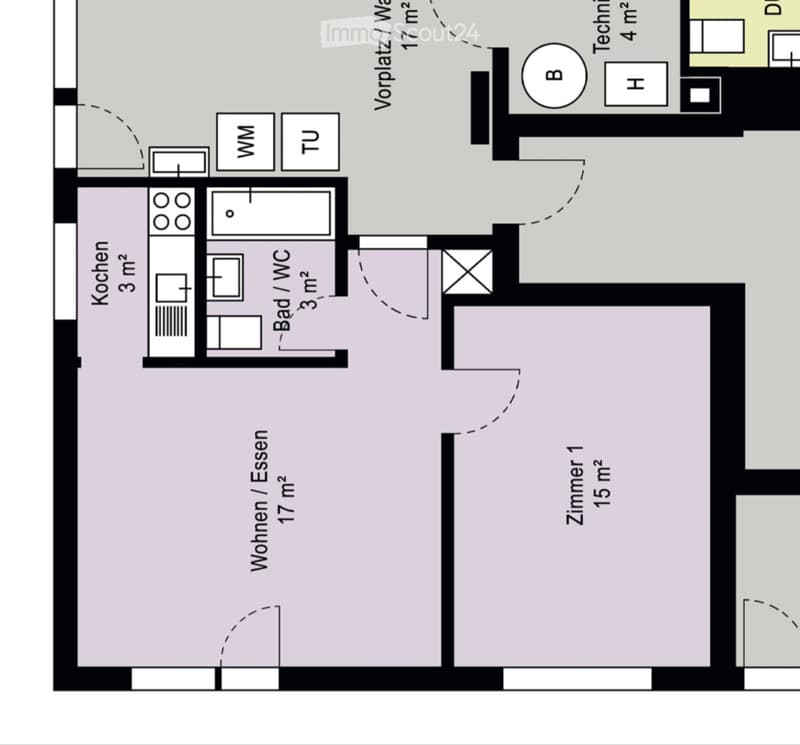 Charming 2-room apartment with seating area (5)