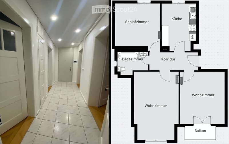 Appartement de 3 pièces modernisé avec balcon à Grenchen (5)