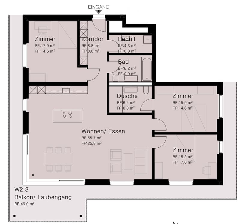 Spacious and modern 4.5 room apartment on the 1st floor (2)