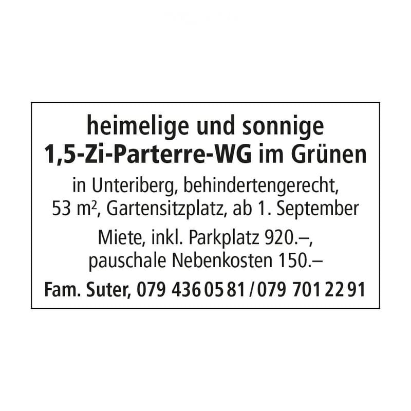 Cozy and sunny 2-room apartment, ground floor, Unteriberg (3)