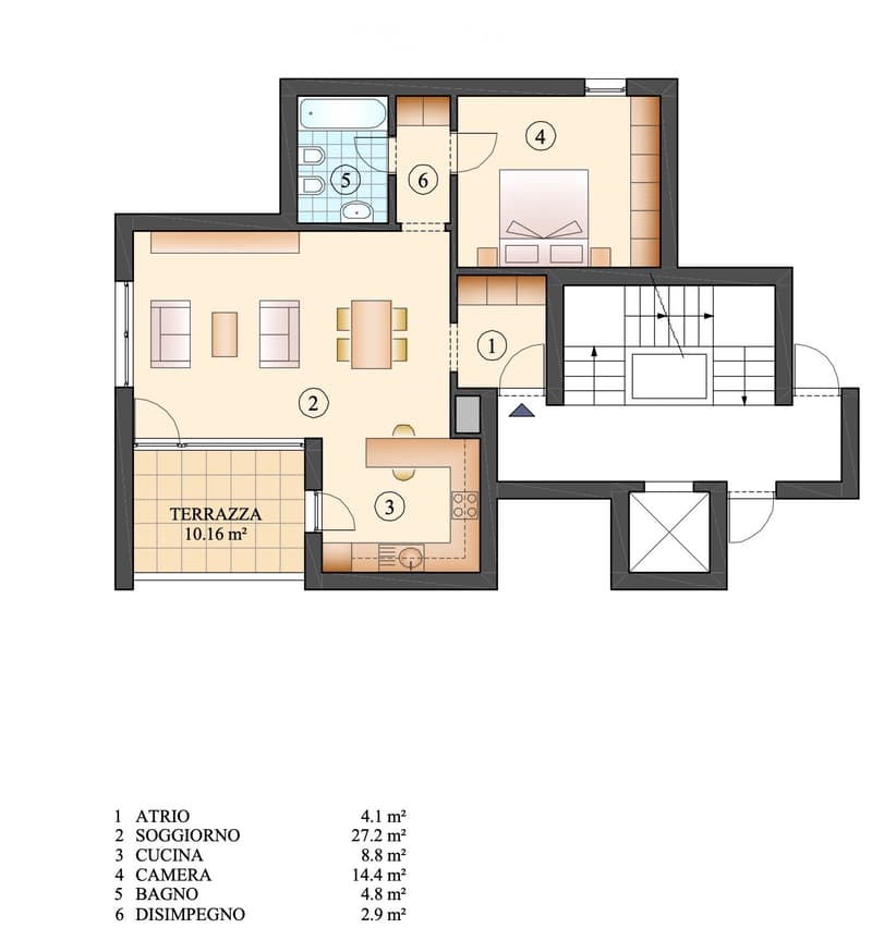 Wohnung 2,5 Zimmer, Via G. e F. Ciani 3, Lugano (2)