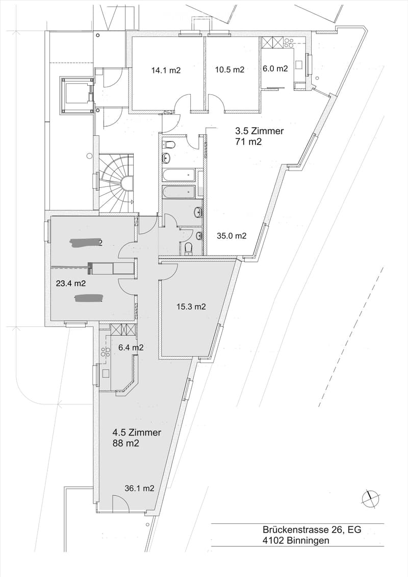 Appartement 3,5 pièces (88 m2) à Binningen, Brückenstrasse 26 (5)