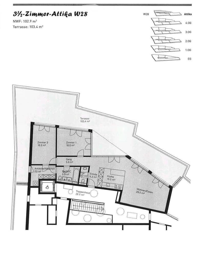 3.5-room attic apartment with over 100 m² dream terrace! (5)