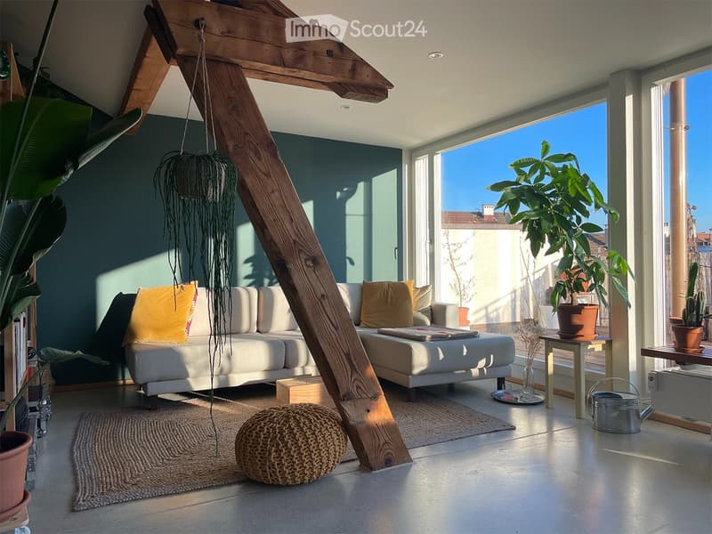 Sunny loft attic apartment including workspace & rooftop terrace (1)