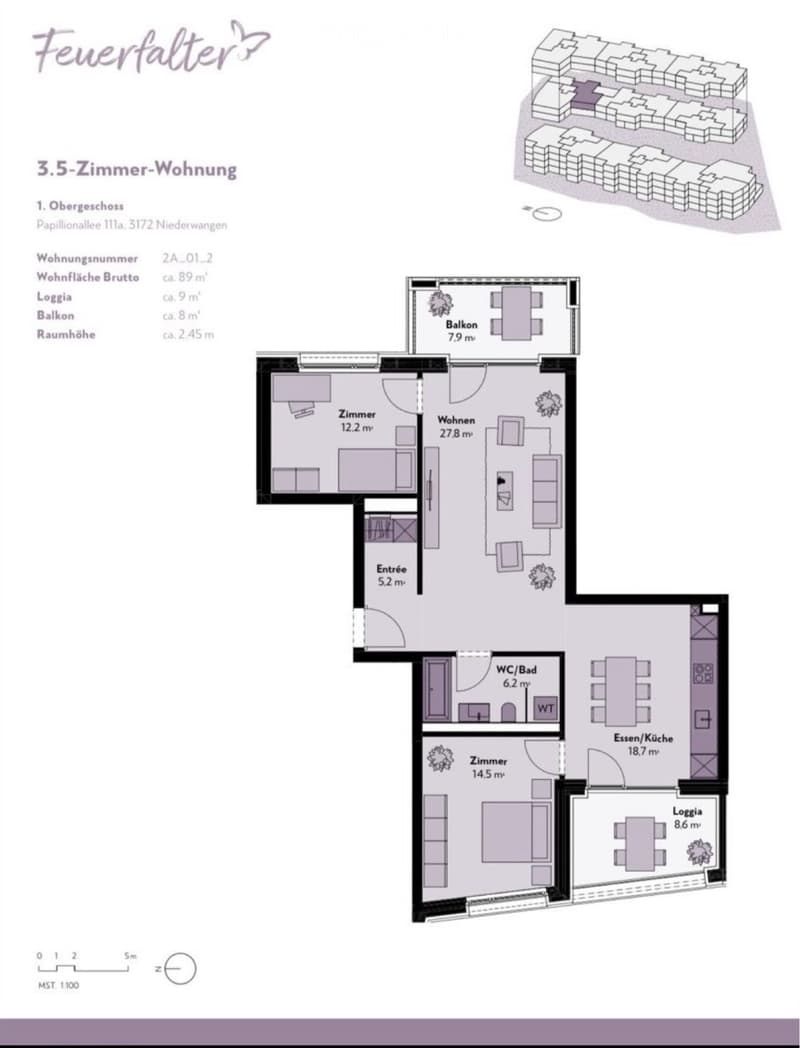 Appartamento 3,5 locali con balcone e loggia (5)