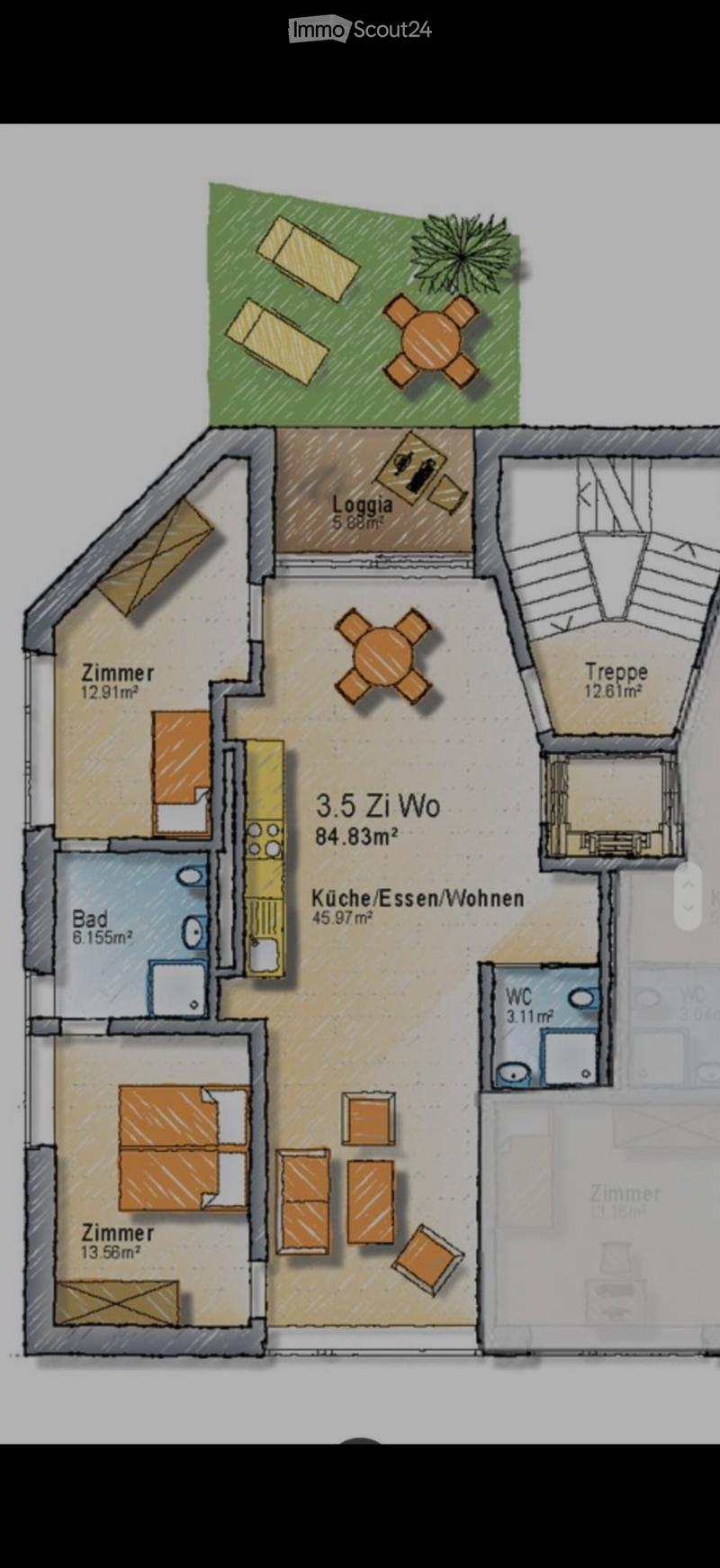 Untervermietung 3.5-Zimmerwohnung im Kreis 7, Zürich (1)
