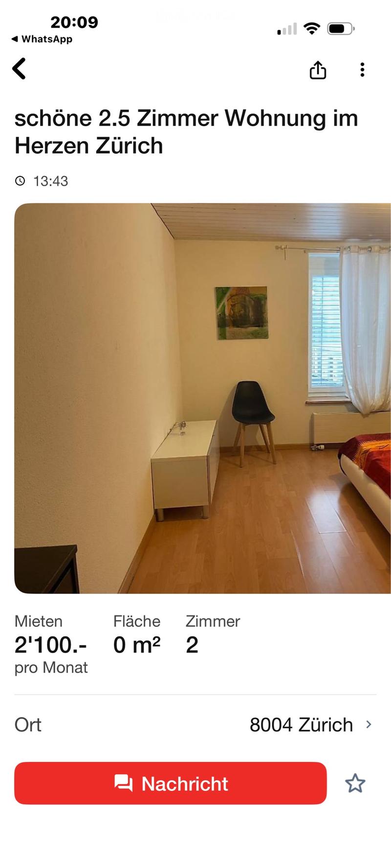 schöne 1.5 Zimmer Wohnung im Herzen Zürich (1)
