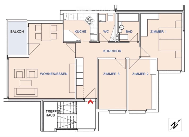 Helle 4.5 Zi-Wohnung mit Balkon und Bergsicht zu vermieten (5)