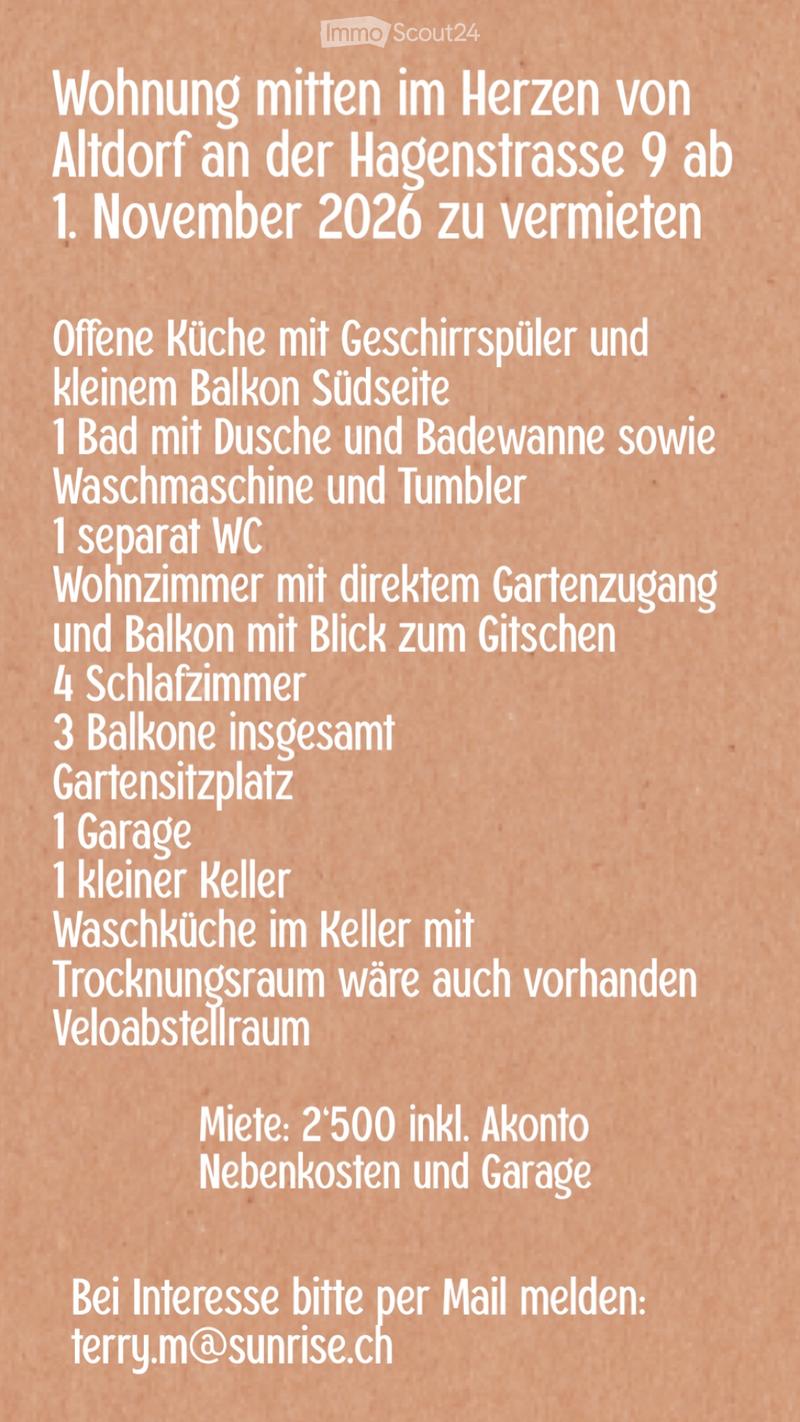 5 1/2 Wohnung ab 1. November 2026 in Altdorf zu vermieten (1)