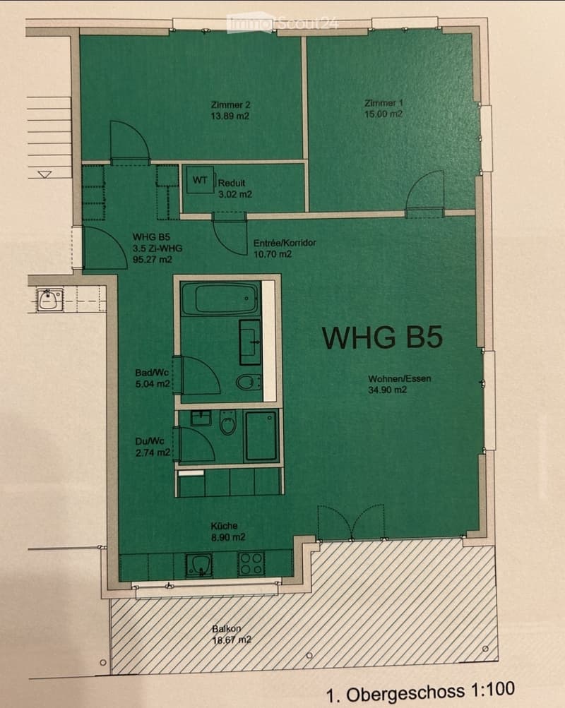 3.5-Zimmer - 5412 Gebenstorf mit grossem, gedecktem Balkon (4)