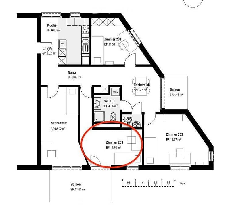 Möbliertes Zimmer 5min von Bahnhof 8910 Affoltern per sofort (2)