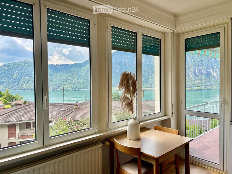 Monolocale arredato, cucina separata, vista lago a Campione (1)