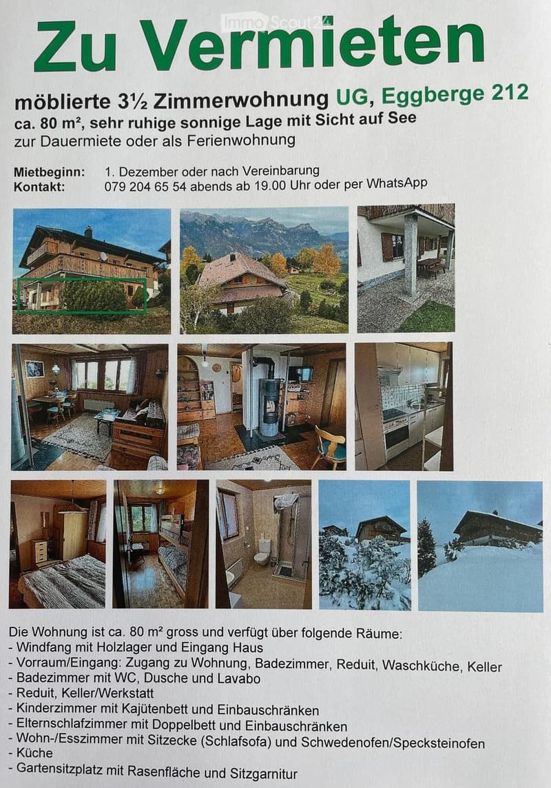 Zu vermieten zwei 3.5 Zimmerwohnungen Eggberge, Altdorf, Uri (5)