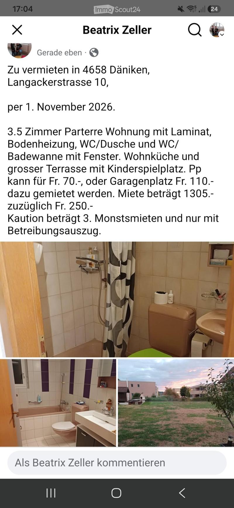 Nachmieter für 3.5 Zimmer EG Wohnung mit Terrasse Terrassen (1)