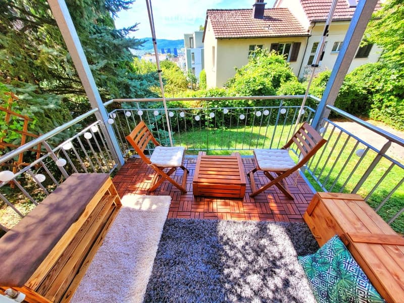Möblierte 3-Zimmer-Wohnung mit Gartenbalkon, Zürich Höngg (1)