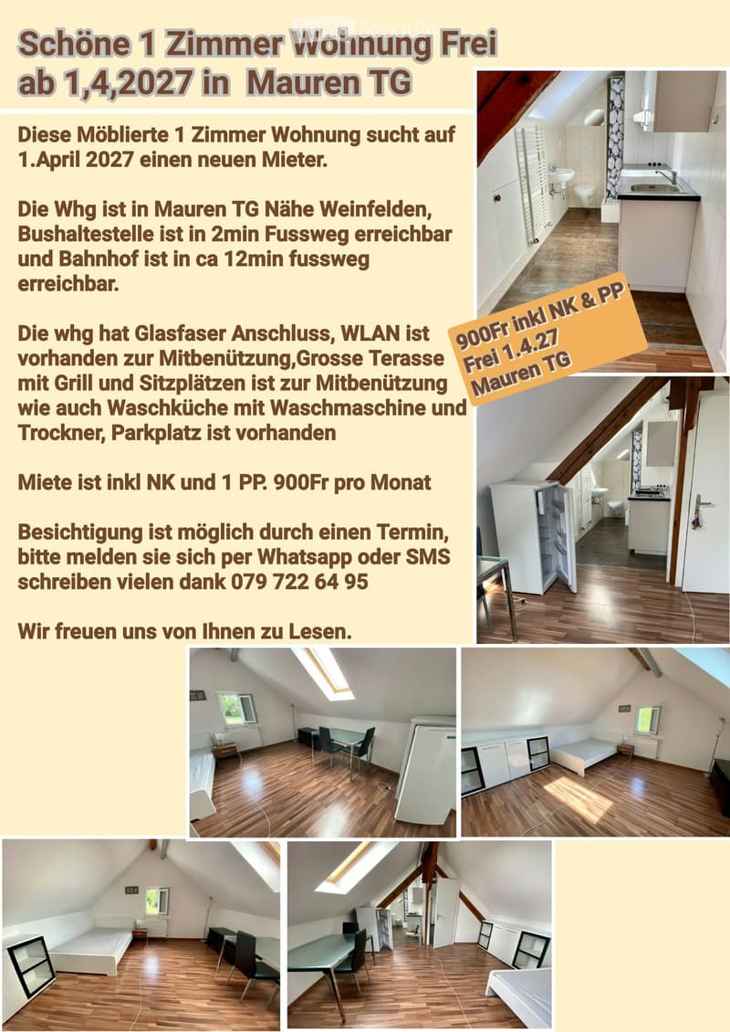 Ab 1,4,27 Frei 1 Zimmer whg möbliert (1)