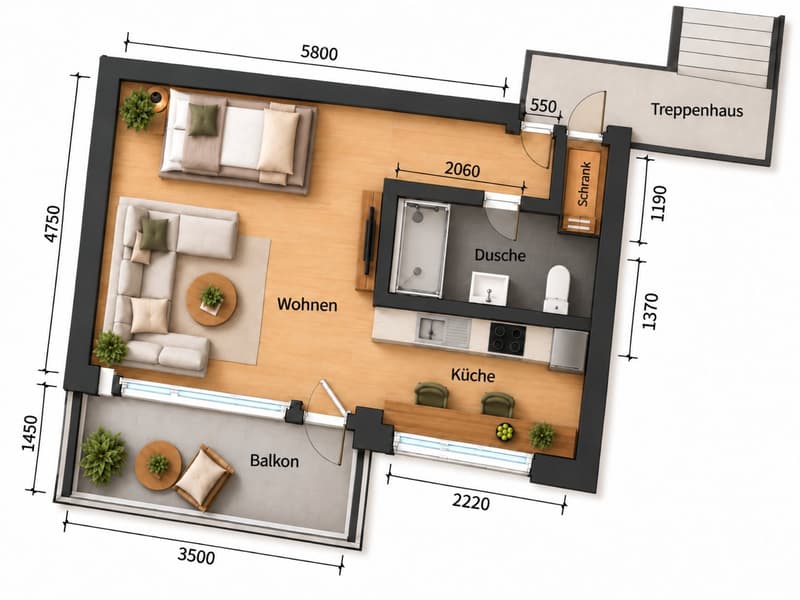 Frisch renoviertes Studio in Seenähe mit Balkon und Parkpl. (1)