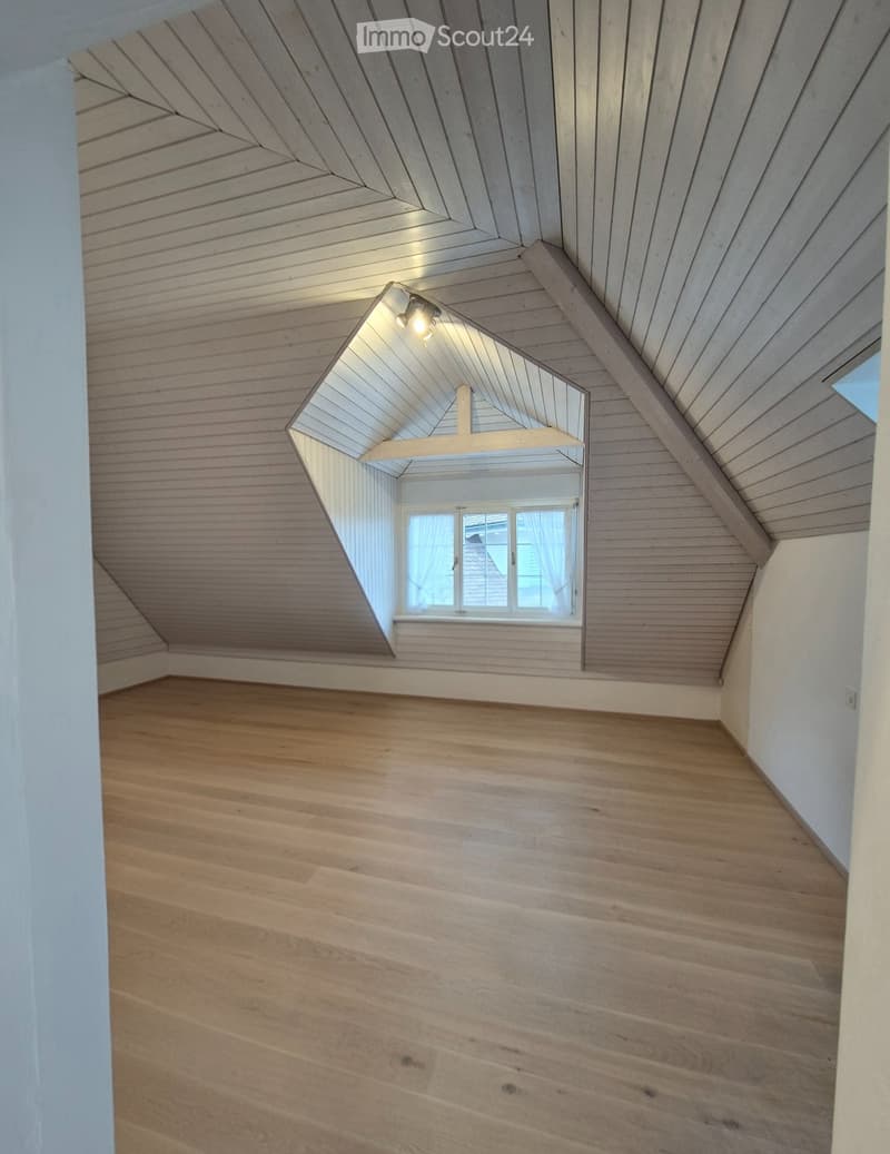 Dachwohnung mit Chemine und Balkon ,2.5 Zimmer hell getäfert (2)