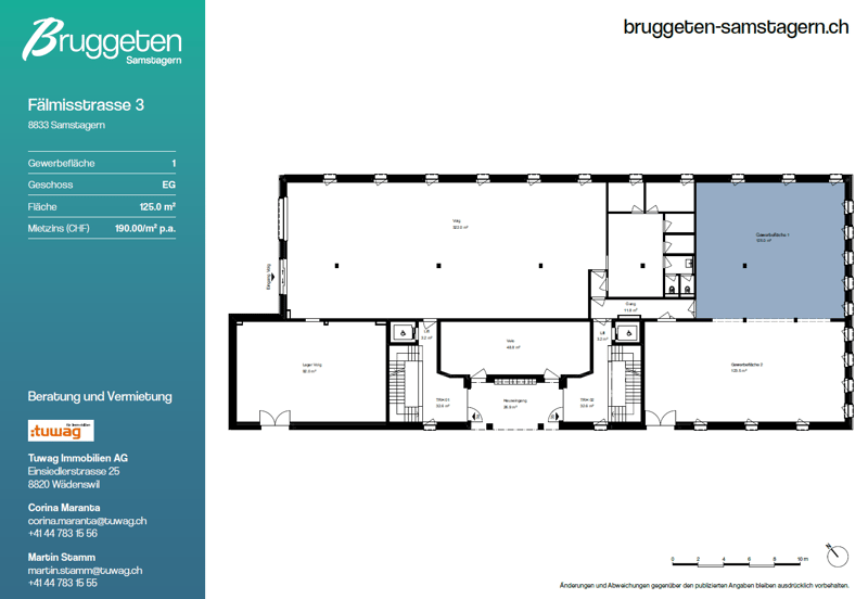 Neu erstellte Überbauung "Bruggeten": Herausragende Gewerbe- oder Bürofläche von 160 m2 (2)