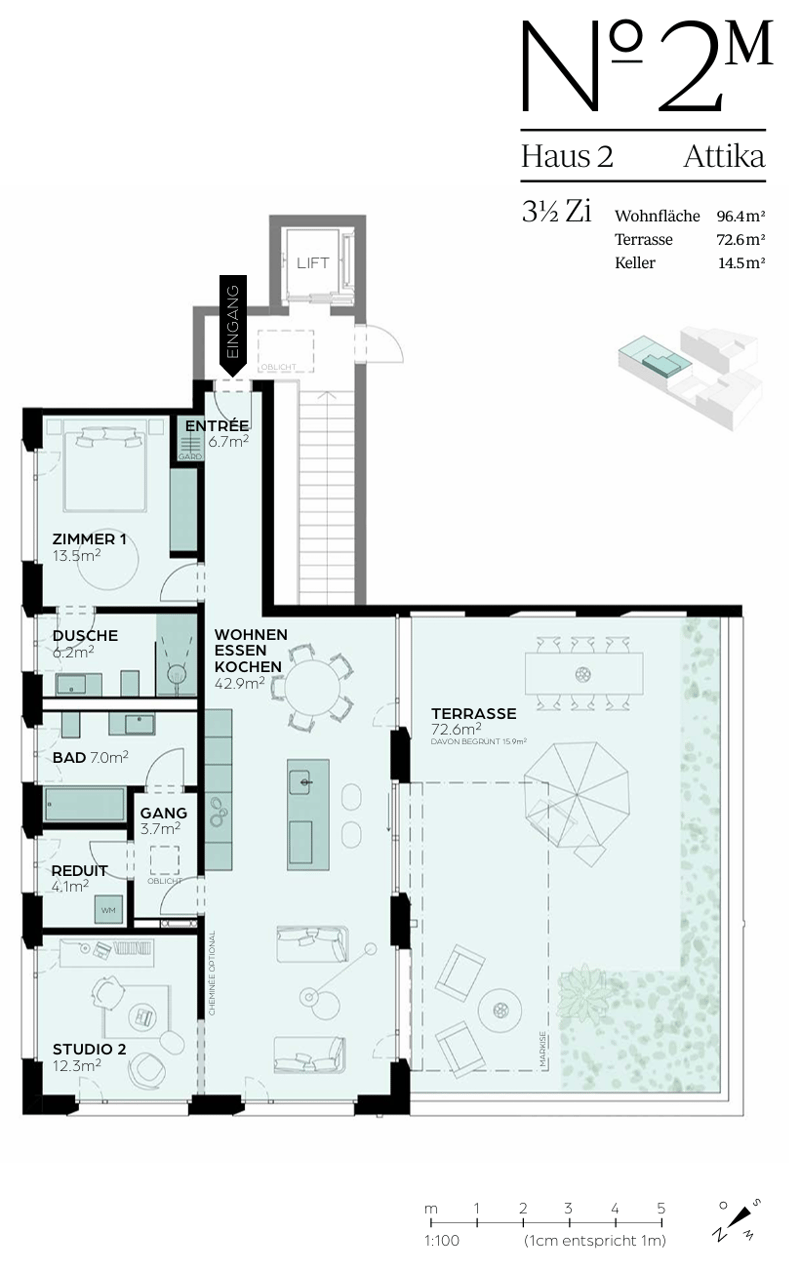 «Erstbezug» Moderne 3.5 Zimmer Attikawohnung mit grosser Dachterrasse, nur 20 Minuten von ZH (9)