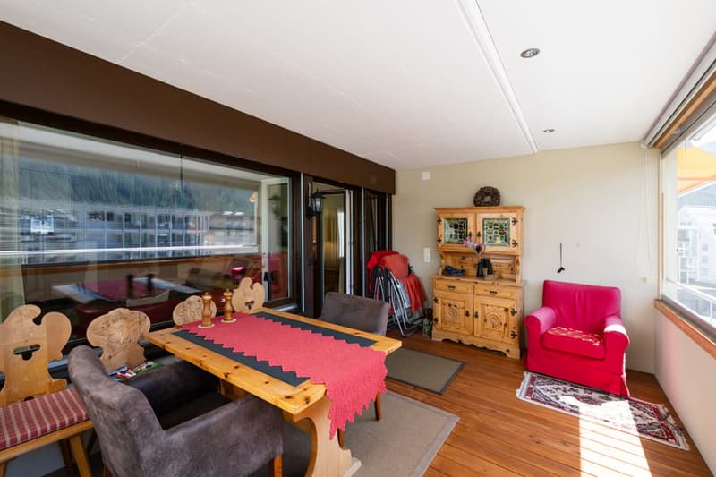 Verglaster Balkon