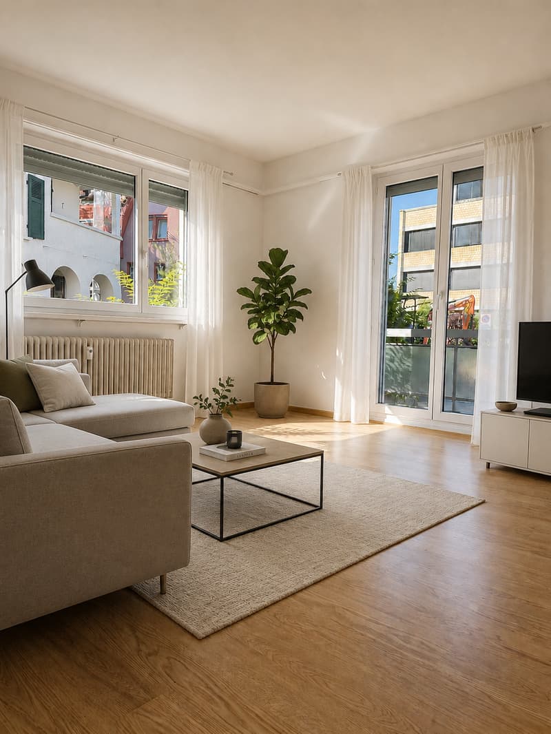 Freshly renovated 3-room apartment with balcony in Allschwil (1)