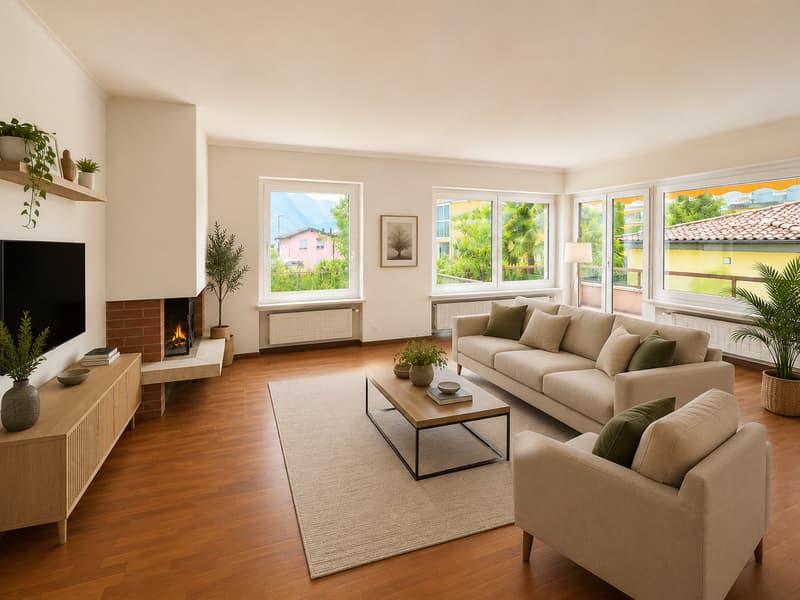 Spazioso e tranquillo appartamento 3,5 locali con giardino privato (4)