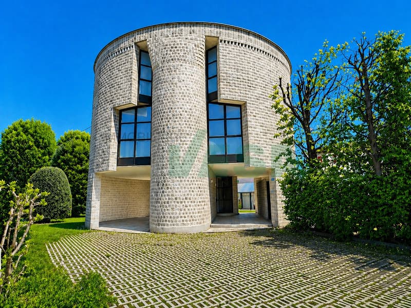 Iconica villa "Casa Rotonda" firmata Mario Botta con bel giardino (5)