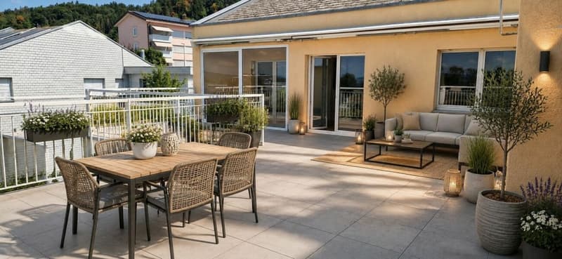 Dream attic apartment (maisonette) with large terrace+balcony and evening sun (8)
