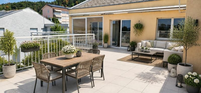Dream attic apartment (maisonette) with large terrace+balcony and evening sun (1)