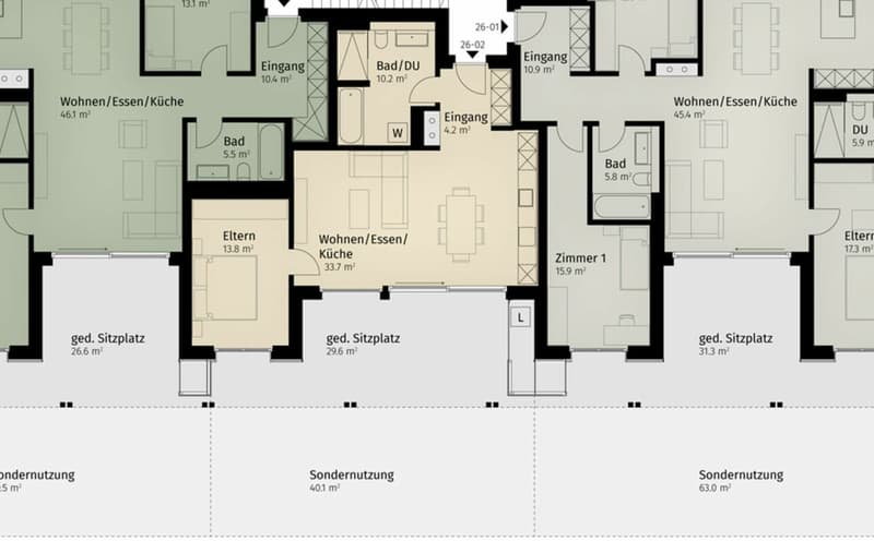 96 m² | 2.5-Zi.-Gartenwohnung | Erstbezug (10)