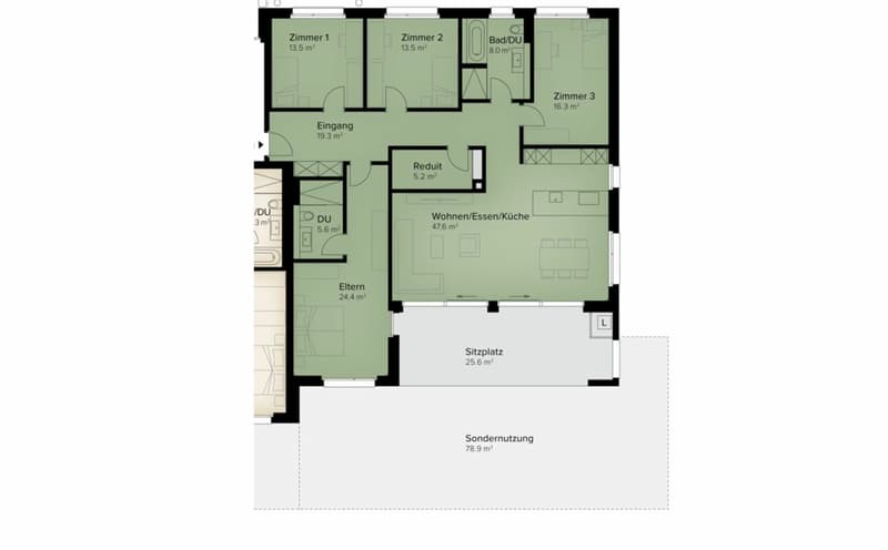 200 m² | 5.5-Zi.-Wohnung im EG | Erstbezug (9)