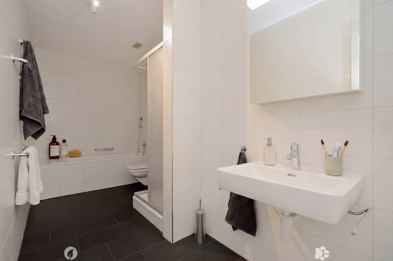 Badezimmer mit Dusche + Wanne
