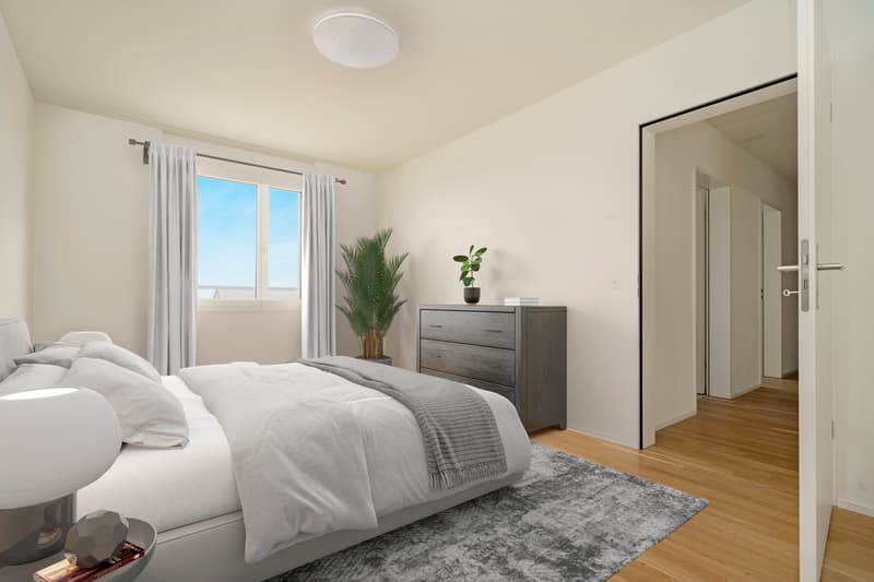 Schlafzimmer mit Möblierungsvorschlag