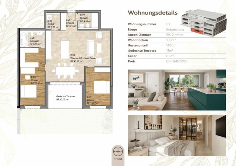 3.5 Z' Gartenwohnung: L7 - hochwertig ländlich: Neubauprojekt mit 10 barrierefreien Eigentumswohnungen in Oberdorf BL (6)