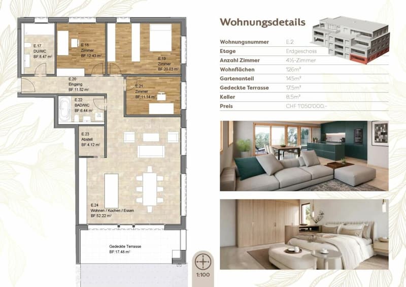 4.5 Z' Gartenwohnung: L7 - hochwertig ländlich: Neubauprojekt mit 10 barrierefreien Eigentumswohnungen in Oberdorf BL (6)