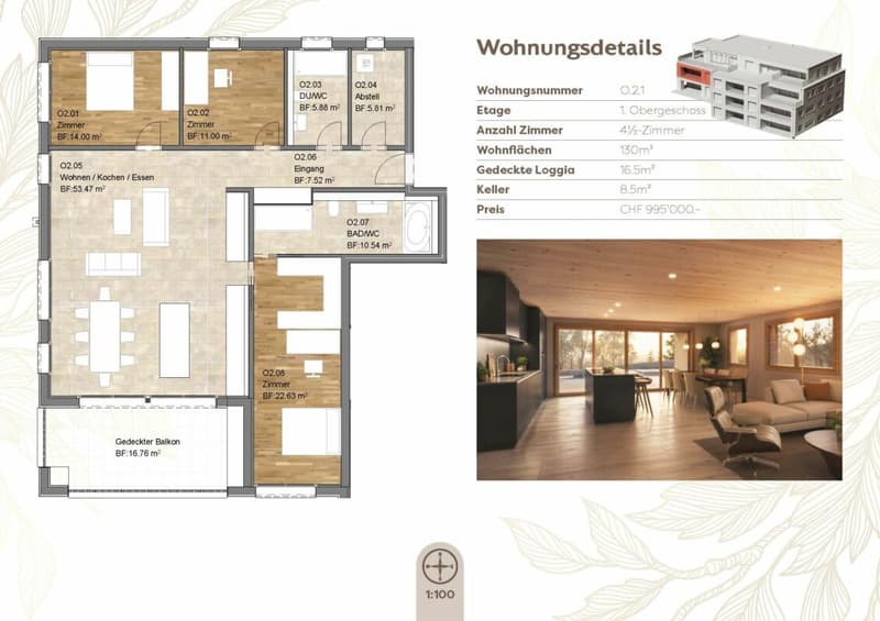 4.5 Z' Wohnung: L7 - hochwertig ländlich: Neubauprojekt mit 10 barrierefreien Eigentumswohnungen in Oberdorf BL (6)