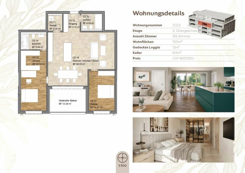 3.5 Z' Wohnung: L7 - hochwertig ländlich: Neubauprojekt mit 10 barrierefreien Eigentumswohnungen in Oberdorf BL (8)