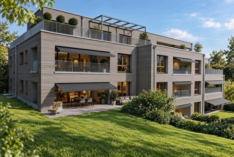 3.5 Z' Wohnung: L7 - hochwertig ländlich: Neubauprojekt mit 10 barrierefreien Eigentumswohnungen in Oberdorf BL (1)