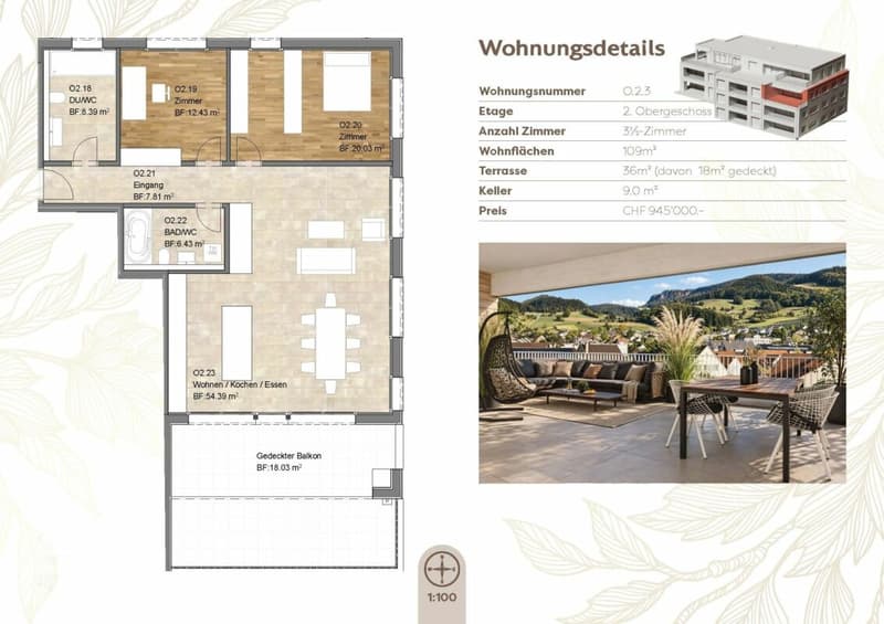 3.5 Z' Wohnung: L7 - hochwertig ländlich: Neubauprojekt mit 10 barrierefreien Eigentumswohnungen in Oberdorf BL (9)