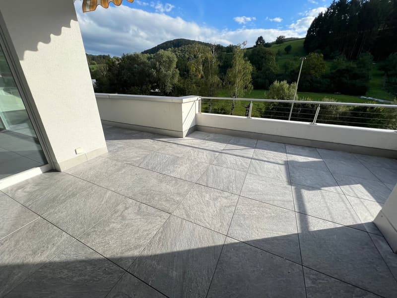 Top moderne 4.5-Zimmer-Dachwohnung ca. 175m2 mit grossem Balkon mit Blick ins Grüne (13)