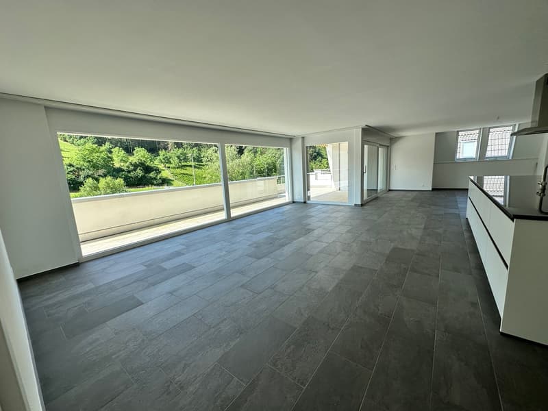 Top moderne 4.5-Zimmer-Dachwohnung ca. 175m2 mit grossem Balkon mit Blick ins Grüne (10)