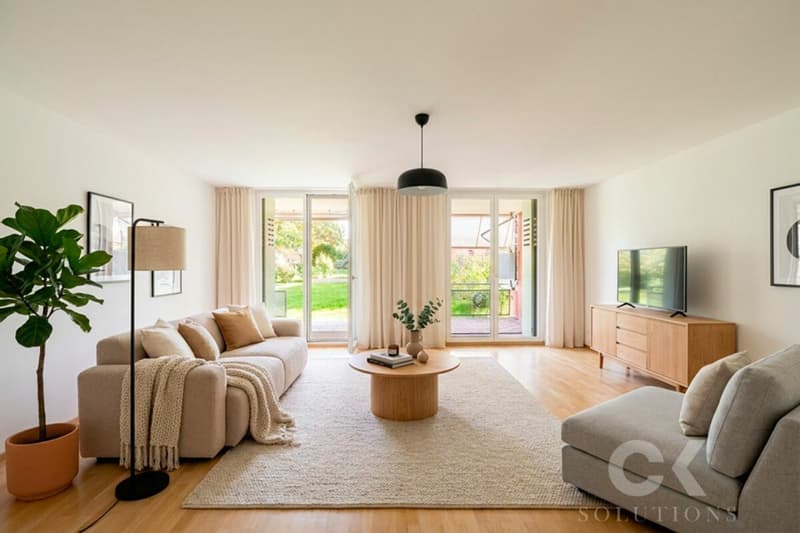 Spacious 5-room garden apartment in Oberwil - living with style, space, and nature (1)