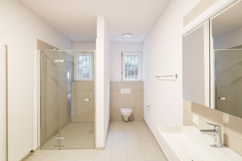 Grosszügige Nasszelle mit Walk-In Dusche