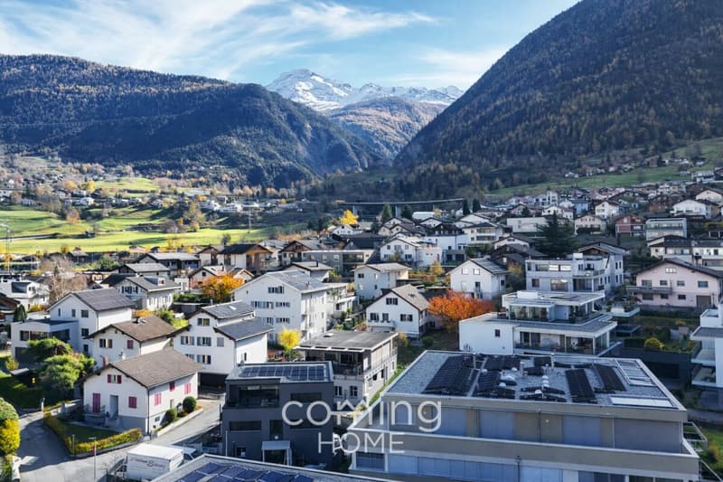 Sunny 4.5-bedroom penthouse with a large panoramic terrace and views of the Alps in Brig-Glis (16)