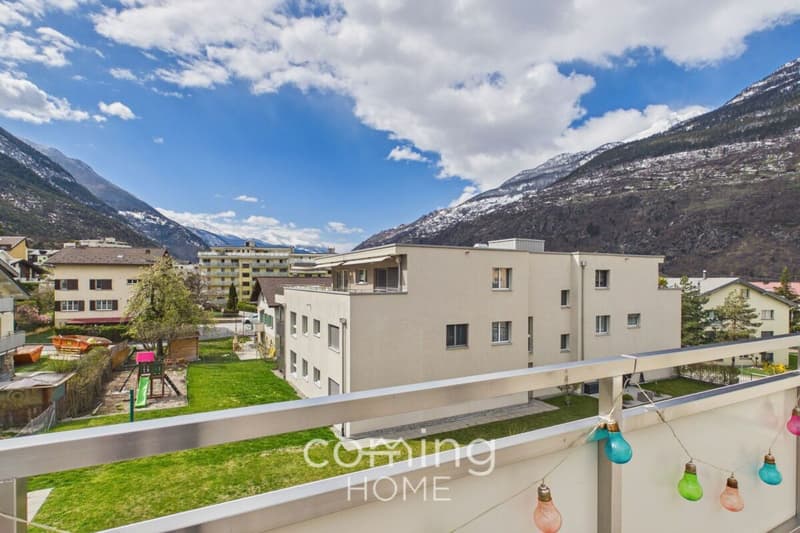 Sunny 4.5-bedroom penthouse with a large panoramic terrace and views of the Alps in Brig-Glis (14)
