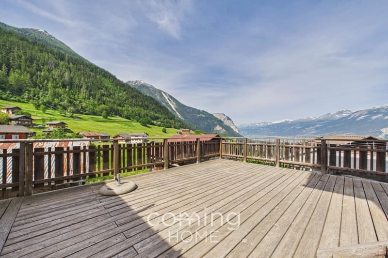 Casa bifamiliare alpina con vista panoramica, terrazze, stallaggio e doppio garage - Unterems (12)