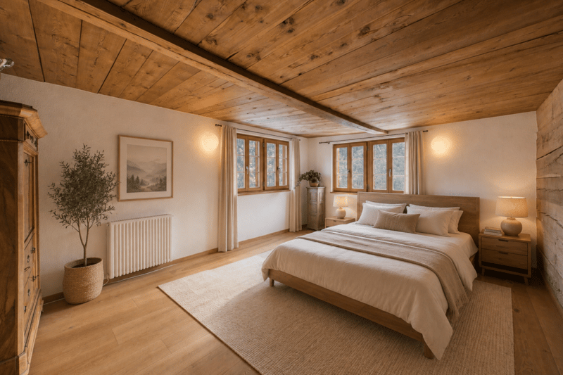 Charmante 3.5 Zimmer Wohnung im Chalet Stil in Törbel - sonnige Hanglage mit Bergsicht (6)